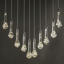 Wedding ceiling decoration 10 transparent acrylic water drop chandelier wedding stage scene layout light LED string