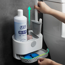Silicone toilet brush household no dead corner toilet artifact hanging wall type wall washing toilet brush cleaning set