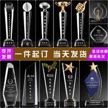 Crystal trophy customized thumb childrens five-pointed star creative lettering excellent staff Annual Meeting award medal