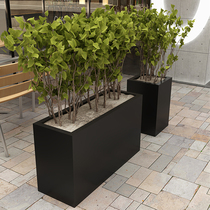 Iron flower box rectangular outdoor courtyard planting box Commercial Square partition flower pot municipal road flower bed