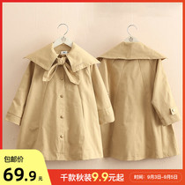 Baby lapel windbreaker 2021 Autumn New Girls childrens clothing children Foreign style casual coat wt-9598