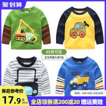  J Boys T-shirt Autumn 2021 Zhongda Childrens clothing Autumn baby loose long-sleeved cotton Western style top tx-4113