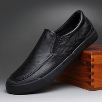 2022 Spring Autumn New Mens Shoes Breathable Casual Shoes Han Edition Wave Low Bunch Waterproof Leather Shoes Men A foot pedal shoes