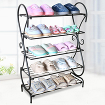 Wrought iron shoe rack simple door shoe shelf household economy European style entry multi-layer shoe cabinet storage