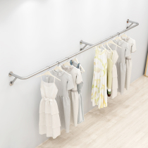 Clothing store display stand stainless steel wall wall shelf womens clothing hangers custom Net red display rack props