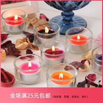 Valentines Day glass candlestick aromatherapy candle windproof cup decoration transparent European-style tea making simple modern romantic creativity