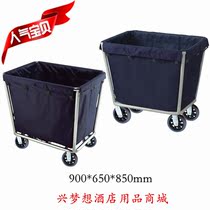 Stainless steel foldable rectangular cloth grass car passenger car hotel service car trolley work cleaning car