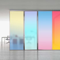 Customized Net red anti-collision office bathroom window sliding door decoration paste color gradient electrostatic frosted glass film