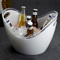 Big and small Champagne wine bucket ice grain barrel wine barrel plastic beer barrel PC transparent ingot ice bucket