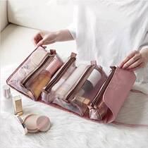 Portable Large Capacity Makeup Bag Gridded Makeup Bag Carry-on Toiletries Cosmetic containing package Four-in-one travel bag