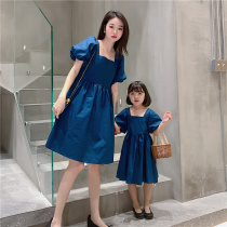 Fried Street Pro-Loading Summer French Style Square Collar Dress 2021 New Foreign Air High-end Temperament Bubble Sleeveless Female Dress