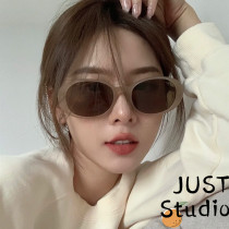 Korean version of oval frame sunglasses concave shape Net red style retro personality simple ins anti ultraviolet vacation beach mirror