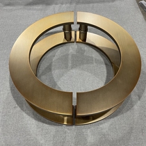 Simple Semi-circular Tempered Glass Gate Handle Custom Solid Wood Door Handle Black Hotel Door Face Handle Modern