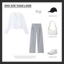 Early autumn 2021 new large size womens fat mm temperament jacket fashion two-piece Net Red slightly fat wear