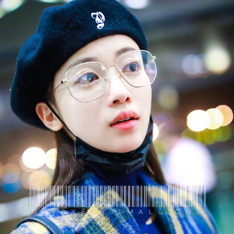 Polygon spectacle frame gold screen red round-faced glasses female suitable for myopia degree male frame