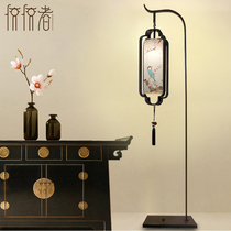 The best new Chinese style crow spring iron Chinese style table lamp Zen study classical bedside living room simple floor lamp