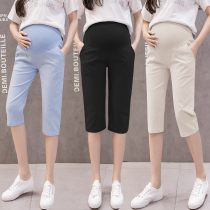Pregnant women Capri pants summer thin fashion outside wear leggings pantong cotton linen 7-point pants casual short pants