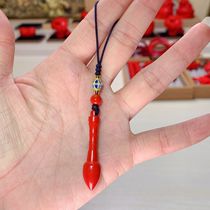 High content of raw ore cinnabar Wenchang pen mobile phone chain