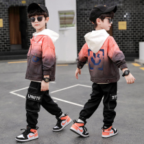 Child Clothing Boy Spring Clothing Suit 2022 New Children CUHK Child Spring Autumn Season Ocean Gas Casual Denim Three Sets Tide
