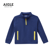  AIGLE AIGLE CARDONNI JR CHILDRENs CLOTHING stand-up collar half placket half pull fleece jacket