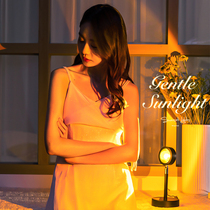 Net red sunset night light bedroom fill light sunset atmosphere feel photo light rainbow live room ins female table lamp