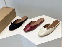Flattered ally malva 100 hitch Mueller flat-bottomed Baotou slippers female bow tie half towed early spring