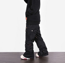 NN Korean ski pants mens and womens single double board High waterproof and wear-resistant loose hip hop black specials
