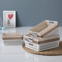 Plastic rectangular containing basket Kitchen Desktop Basket Bathroom Bathing Basket Carry-on basket Nursery Containing Basket
