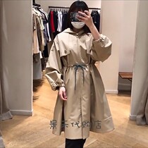 French sandro wind clothes 2022 spring summer pure color Lianhood collection waist long and jacket woman SFPOU00357