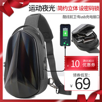 2021 new Cubism Chest Bag USB Theft Prevention Mens Korean Version Casual Women Waterproof Single Shoulder Riding Skew Satchel