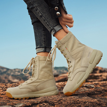 High-top mountaineering shoes women waterproof non-slip desert shoes lightweight outdoor mountaineering shoes mens summer breathable travel hiking shoes