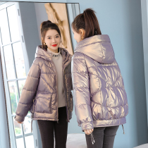 Fashion no-wash shiny short padded jacket womens 2021 Winter new Korean version of Down cotton coat womens coat thickened