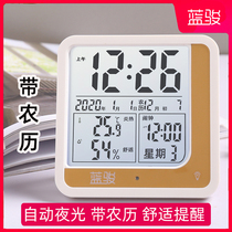 Indoor electronic temperature and humidity meter Home Precision high-precision baby room wall-mounted clock Creative Lunar Table