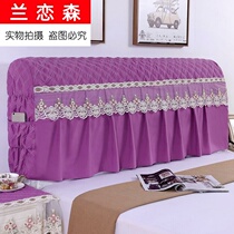 Back cover non-slip European solid color cover cloth plus cotton white back pad removable and washable half-pack thick protective cover soft bed