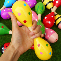 Large double head sand hammer wood sand hammer Orff children kindergarten students dance percussion instrument toys optional color