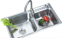 Curia whole house custom home kitchen stainless steel sink wash basin double tank basin (bare basin)