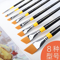  Korea Huahong nylon oblique peak watercolor pen gouache brush single 972 short rod oil painting acrylic pen high-end