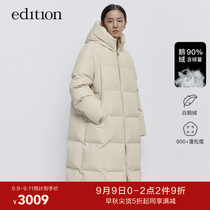 edition hooded long down jacket women winter warm white goose down fashion knee thick coat