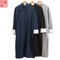 Linen shirt Republic of China retro Chinese style robe Chinese style mens Tang jacket cotton handsome Hanfu mens coat