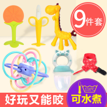 Baby Manhattan hand grab ball Baby bite bite gum Le Banana molar stick can be boiled bracelet Silicone soft toy