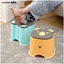 Cute small stool household plastic thickened cartoon bench Children Baby non-slip stool Bath Net red shoe stool