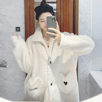 2021 new dressing gown women winter coral velvet thickened upgrade flannel pajamas sexy bathrobe home clothes women