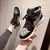 Hong Kong high-top casual shoes women flat 2021 New Korean autumn winter BAO WEN Joker plus velvet sports board shoes tide
