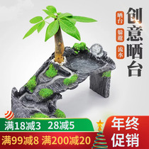 Tortoise drying platform large water turtle tank landscape floating island climbing Brazilian tortoise back platform to avoid Cave