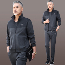 Father Sports Suit Mens Spring Autumn Season Three Sets of Dad Leisure Suite Seniors Sportswear Suit Men