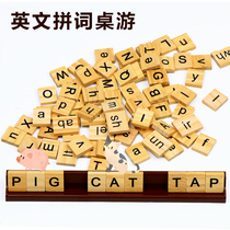 English natural spelling words English board game card learning letters block early education 26 letters case