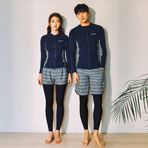 South Korea ins couple swimsuit long sleeve split conservative flat angle sunscreen diving suit mens suit diving swimsuit