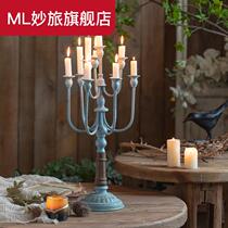 American Romantic Atmosphere Feeling Iron Art Retro Candlelit Candlelit Dinner Western Dining Tabletop Wax Candleholder Wedding Decoration Pendulum