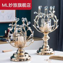 Eurostyle Wax Candleholder Crystal Metal Candleholder Pendulum with light lavish American home table candle light dinner props ROMANTIC