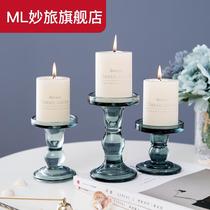 Valentines Day Candlelit Candlelight Nordic Romantic Candlelight Dinner West Restaurant-like Dining Room Props Smokeless and odorless wax candle holder glass